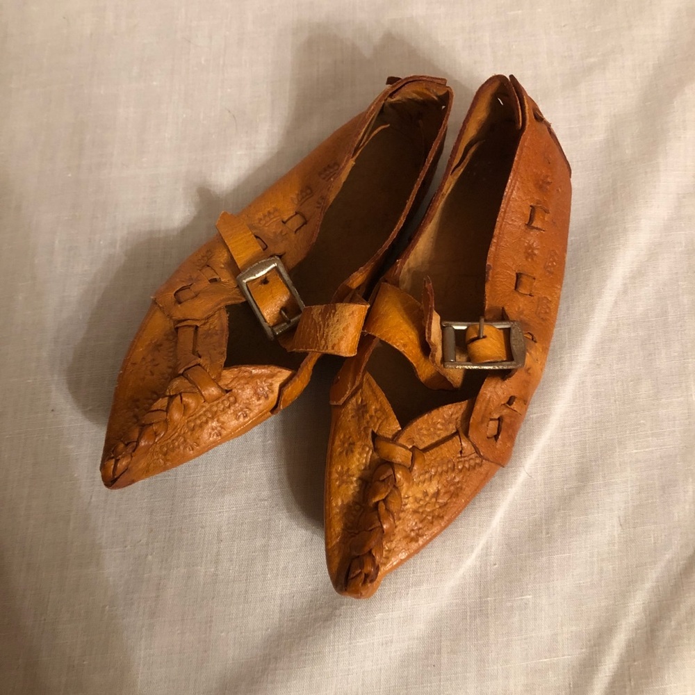 Vintage Handmade & Hand Tooled Leather Kids’ Shoes
